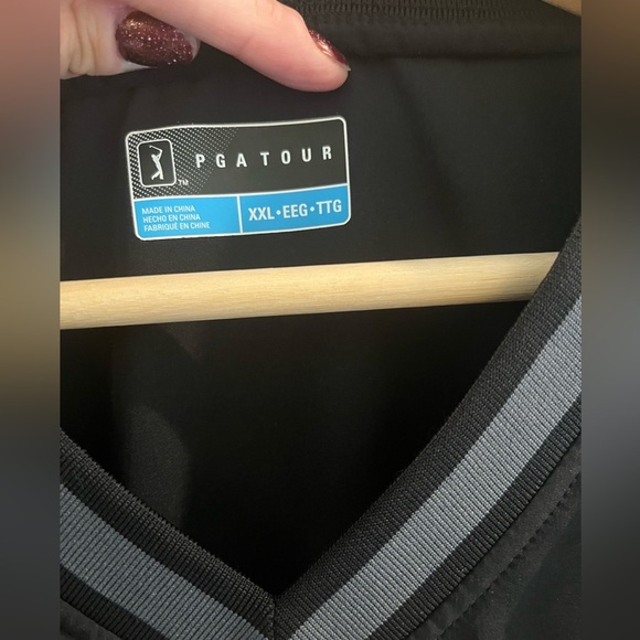 PGA Tour Black V-Neck pullover jacket - Picture 5 of 7